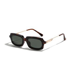 แว่นตากันแดดขาโลหะสำหรับผู้ชายแว่นตาสี่เหลี่ยม UV400สีชมพูสำหรับผู้หญิงเทรนด์ย้อนยุคใหม่ - Product Image 5