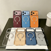 Coque magnétique ultra-fine transparente avec paillettes scintillantes pour iPhone 18 Pro Max, 17 Air, 16 Plus, 18 Pro