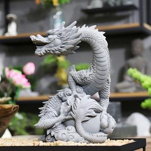 Estatua <span class=keywords><strong>de</strong></span> Dragón Acuático para Pecera PKY, Escultura <span class=keywords><strong>de</strong></span> Piedra Verde, Bonsái, Micropaisaje, Accesorios para Acuarios - Product Image 1