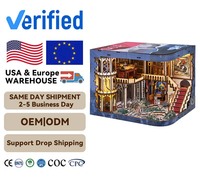 Kit de Maison de Poupée Miniature 3D en Bois Personnalisé en Gros, Bricolage Artisanat Lumineux LED avec Cache Anti-Poussière, Cadeaux Éducatifs STEM
