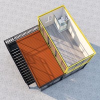 Maison Modulaire Conteneurisée à Deux Étages, Assemblage Rapide, Mur Rideau en Verre, Terrasse, Bureau, Résidence, 10ft 20ft 30ft 40ft