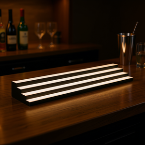 Moderno Estante de Whisky Acrílico de 70 Pulgadas y 3 Niveles con Iluminación LED para Bar en Casa, Juego de Servicio de Bebidas con Capacidad para 52 Botellas - Product Image 2