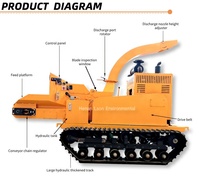 55hp diesel Wood Chipper with Hydraulic Feed Suitable for Rough Terrain Tracked Branch Chipper.