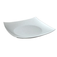 Assiette de présentation carrée en mélamine blanche incassable de 11 pouces pour restaurant