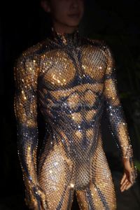 Traje de una Pieza Ajustado y Sexy para Hombre, para Club de Baile y Escenario, Diseño con Cristales, Ropa para <span class=keywords><strong>Ballet</strong></span>, Ropa para Discoteca - Product Image 2