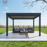 Pergola en aluminium durable DEMEA pour l'extérieur avec structure résistante au vent et robuste