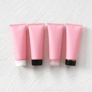 Envase de Tubo Exprimible de Plástico Cosmético con Tapa Abatible, Color Rosa Mate, 200 ml, para Limpiador Facial, Marca Privada - Product Image 1