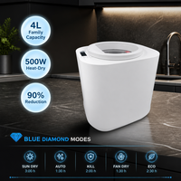 Compostador Eléctrico de Desechos de Alimentos de 4L, para Cocina, con Cámara de Trituración de Acero Inoxidable, Potente Motor Multigrind, Inodoro, para Uso en Interiores