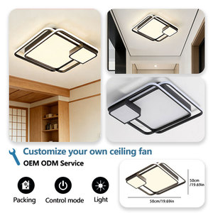 Plafonnier LED moderne et minimaliste AC 220V avec té<span class=keywords><strong>l</strong></span>écommande, couvercle en acrylique, base en fer, lumière 4000K pour chambre à coucher, salon, maison - Product Image 3