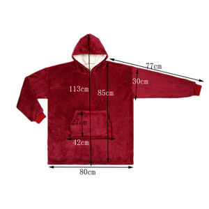 <span class=keywords><strong>Felpa</strong></span> Oversize Personalizzata in <span class=keywords><strong>Pile</strong></span> 100% Poliestere Trapuntata Semplice Comoda con Cappuccio <span class=keywords><strong>Coperta</strong></span> Indossabile Tessuta all'Ingrosso - Product Image 6