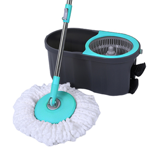 Mopa de microfibra de doble accionamiento de alta calidad con cabezal giratorio 360° y mango telescópico de acero para limpieza interior, con una tasa de deshidratación del 80-90% - Product Image 1