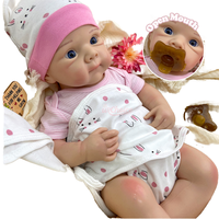 Poupée réaliste Betty Girls Premium de 20 pouces en silicone pur avec visage réaliste, sucette et membres mobiles, pour exposition familiale et Noël