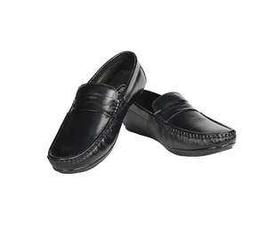 Zapatos Mocasines de Cuero Genuino Negro para Hombre, Cómodos, Flexibles, Suaves, con Logo, Casuales, Formales, de Oficina, para Todas las Temporadas, Personalizables - Product Image 1