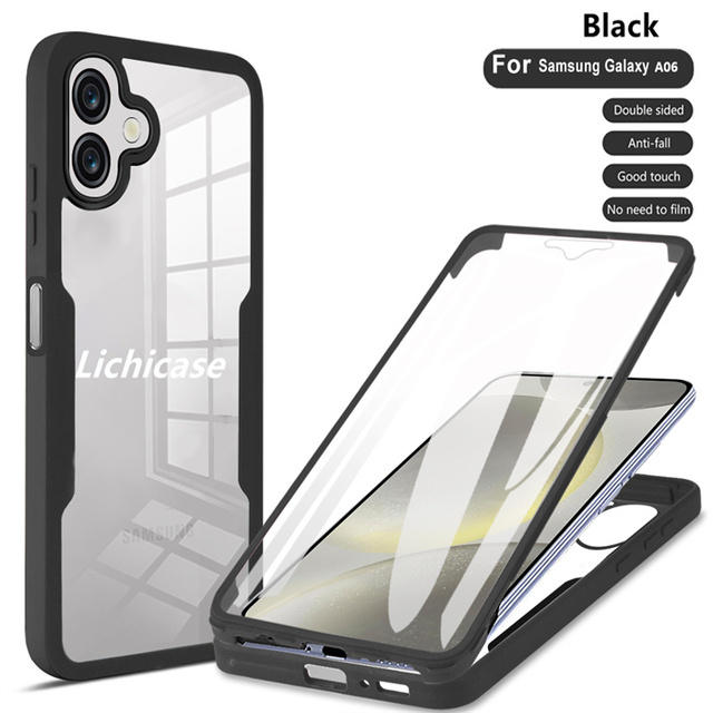 Lichicase Clear Shockproof Design Double Sided 360 Full Protection Case for Samsung A06 A16 A35 Cover