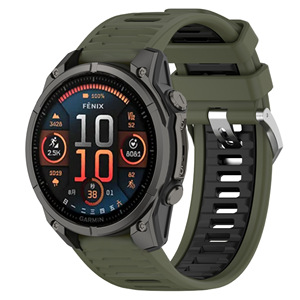 Bracelet de montre en silicone bicolore à libération rapide compatible avec Garmin Fenix 5/6/7/7 Pro/8 22 mm 26 mm - Product Image 2