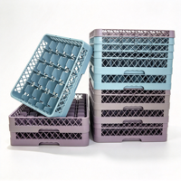 Panier de rangement pour vaisselle de cuisine de restaurant, plateau en plastique avec séparateur et support à verres pour lave-vaisselle