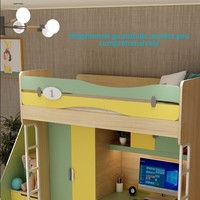 Lit de dortoir moderne en métal avec structure supérieure et inférieure et bureau intégré, couleur personnalisable pour étudiants, écoles de formation et employés de bureau