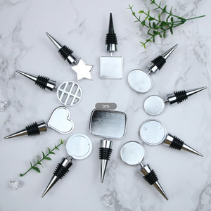 Zinc Alloy Wine Bottle Stoppers Square Heart Shape With Adhesive Seal For Christmas Wine Bottles - Product Image 1