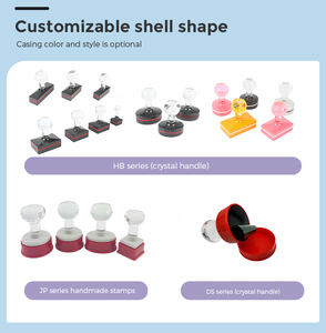 Timbri in Gomma Personalizzati per Ufficio con Manici in Cristallo Rotondi e Quadrati, Vendita Calda - Product Image 2