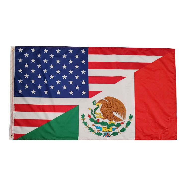 American And Mexico Friendship Flag