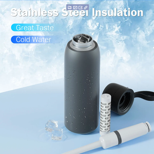 ขวดน้ำแบบหลอดดูดน้ำอัลคาไลน์และถ่านกัมมันต์สำหรับกีฬากลางแจ้งและการเดินทาง พร้อมตัวกรองน้ำและโลโก้แบบกำหนดเอง - Product Image 6