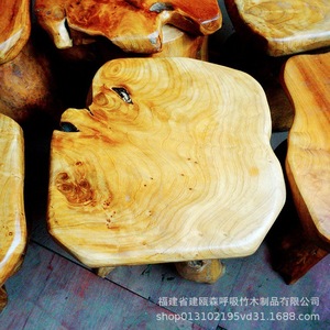 Handmade Log Root Carving <b>Stool</b> Tree Stump Coffee <b>Table</b> Tea <b>Table</b> <b>With</b> <b>Stool</b> Natural Wood Color Irregular Body Structure Home - Product Image 4