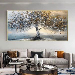 Peinture texturée moderne, arbre coloré abstrait, art sur toile pour les intérieurs modernes, peinture murale artisanale, art mural sur toile - Product Image 6