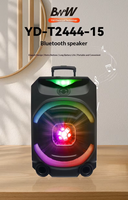 Haut-parleur Bluetooth portable 15 pouces pour extérieur, en gros, avec subwoofer haute puissance et volume sonore élevé, pour audio domestique sans fil