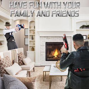 Ensemble de tir au laser rechargeable pour 2 adolescents et adultes 360 °   Gilet de surveillance avec capteurs et écrans LCD, synchronisation des données sans fil, en plastique, pour arène - Product Image 3