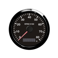 Tachometer Digital Universal VIT TR85N Baru 85mm Warna Hitam/Putih Tahan Air IP67 8~80V DC Pengukur Jam untuk Kapal Laut Truk