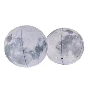 巨型发光二极管月亮球户外圆形商业节日装饰聚氯乙烯充气发光二极管月亮球灯