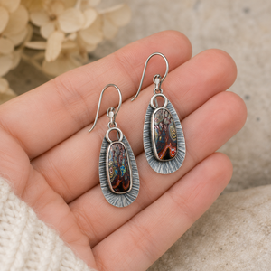Orecchini pendenti colorati da donna, stile etnico vintage, accessori per l'uso quotidiano - Product Image 2
