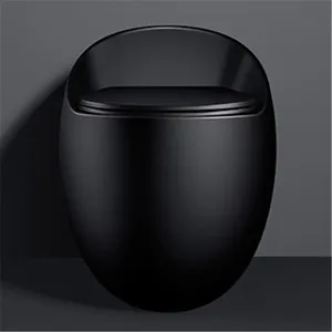 Vendita calda stile moderno a forma di uovo sifone jet lavaggio one piece bagno wc ciotola di ceramica nera