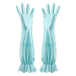 ถุงมือยางล้างจาน 48 ซม. กันน้ำ ใช้ในครัว สำหรับผู้หญิง - Product Image 2