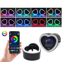 Nouvelle conception 12V ange yeux anneau lumière rénovation universelle rêve couleur rvb App contrôle 2.5 pouces coeur voiture lumière LED yeux d'ange