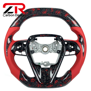 Volante Deportivo Personalizado para Interior de Auto, de Fibra de Carbono Forjada y Cuero, para Toyota Camry <span class=keywords><strong>TRD</strong></span> RAV4 EZ <span class=keywords><strong>Corolla</strong></span> 2018 2019 <span class=keywords><strong>2020</strong></span> 2021 - Product Image 1