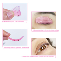 Pads de rehaussement de cils coréens sans colle, 7 paires de tiges de rehaussement de cils réutilisables, protections auto-adhésives pour rehaussement de cils, forme de chat scintillante