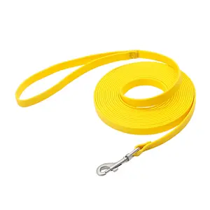 Customizable Waterproof Dog Leash PVC Embossed Coated Nylon Tracking Lead Line Durable Snap Hook With Personalized Option