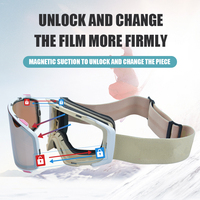 ODM OEM – lunettes de Snowboard Anti-buée pour adultes, personnalisées, double lentille, lunettes de Ski magnétiques coupe-vent