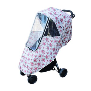 Di Vendita caldo Del Bambino Passeggino Grande Anti-Uv Biancheria di Plastica In PVC di Ventilazione Floreale Trasparente <span class=keywords><strong>Universale</strong></span> Passeggino Copertura Della Pioggia - Product Image 1