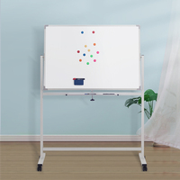 Tableau blanc mobile double face en acier durable XMS XMS-980 avec support et roulettes pour l'école ou le bureau