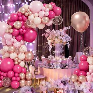 Kit de Guirnalda de Globos Rosas de 152 Piezas, Globos Rosa Intenso, Rosa <span class=keywords><strong>Pastel</strong></span> y Naranja para Decoraciones de Bodas, Suministros para Fiestas de Cumpleaños - Product Image 2