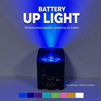Perlengkapan Penerangan Panggung LED Uplight WIFI Wireless DMX Bertenaga Baterai untuk Dekorasi Pesta 6*18W RGBWAUV DJ Pernikahan