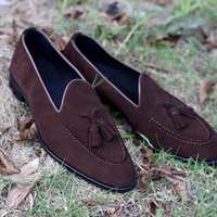 Chaussures mocassins pour hommes OME en daim/nubuck, imperméables, à motif écossais, avec fermeture à enfiler, chaussures de soirée
