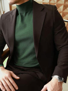 Suéter de Punto Personalizado para Hombre, Estilo Antiguo, con Patrón de <span class=keywords><strong>Dinero</strong></span> y Cuello Semicolchado. Fabricante OEM. Marca Privada. MOQ bajo. - Product Image 3