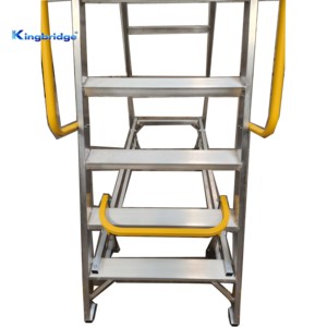 Di động nhôm hồ sơ thang <span class=keywords><strong>5</strong></span> bước với nền tảng làm việc với tay vịn kho bước thang, để sử dụng trong nhà/ngoài trời - Product Image 3