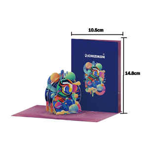 Chizikon High Quality Space Astronaut Graphics Pop-up 3d Holiday Gift Cards