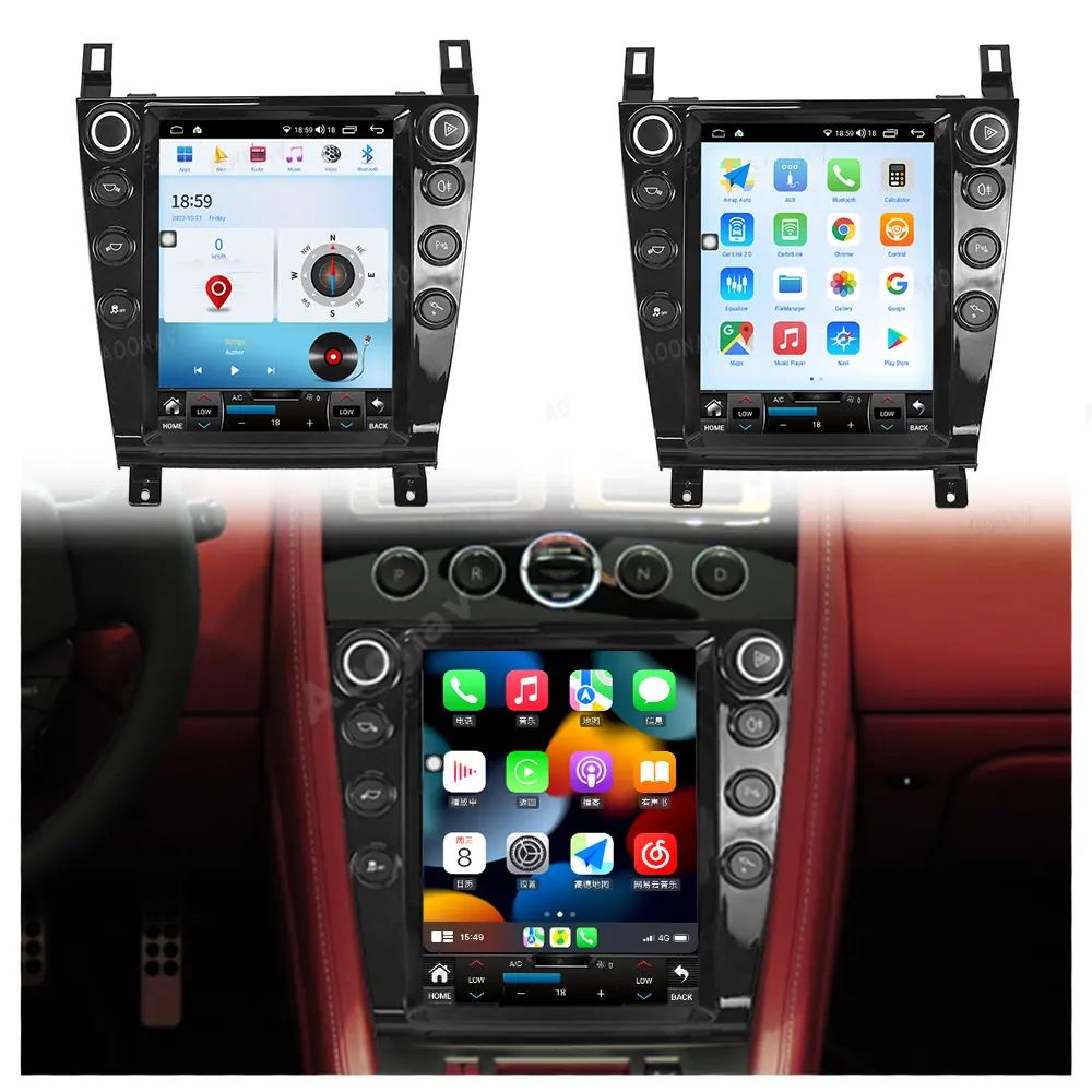 Android 13 xe đài phát thanh stereo cho Aston Martin 2005 2006 2007 2008 2009-2015 không dây Carplay đa phương tiện GPS navigation Máy nghe nhạc