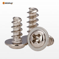 Vis autotaraudeuses à tête cylindrique Phillips en acier au carbone nickelé avec rondelle, pointe plate PWB M1.7 M2 M2.3 M2.5 M3 M4 3-12mm métriques