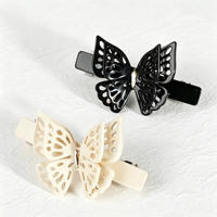 Pince à cheveux en acétate avec strass papillon ajouré, brillante, style européen, pour femme, idéale pour les soirées